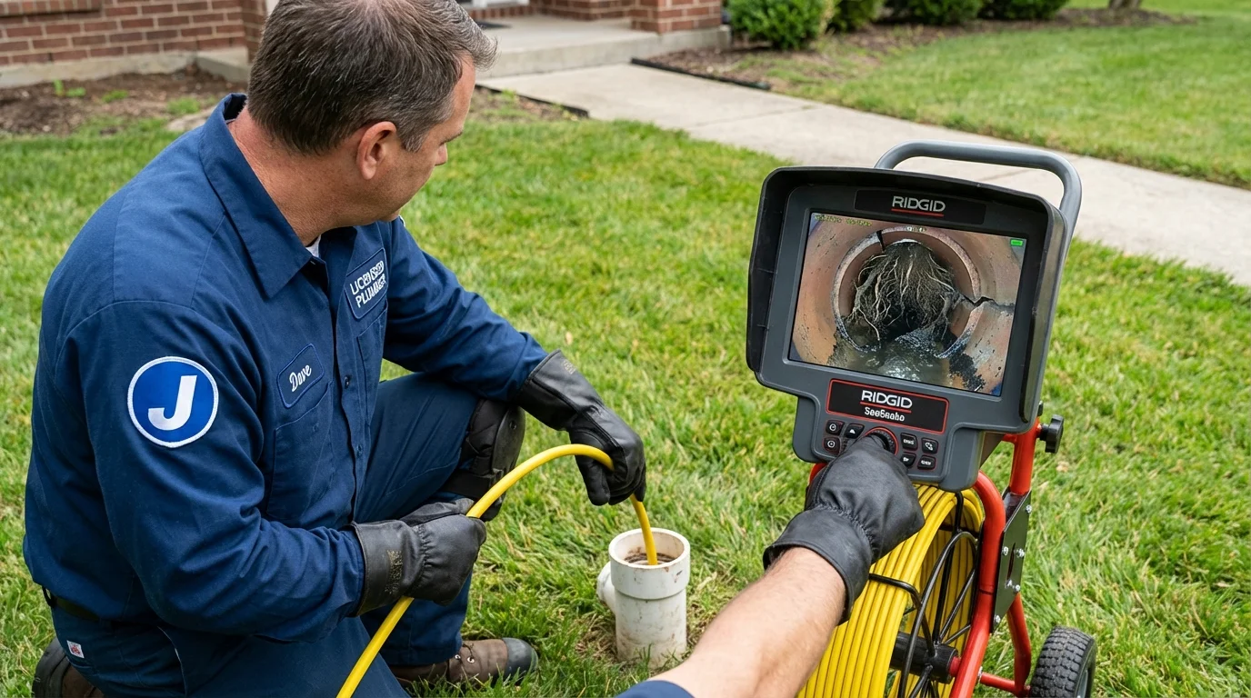 Sewer camera inspection being performed by Johns Plumbing LLC in Dupo